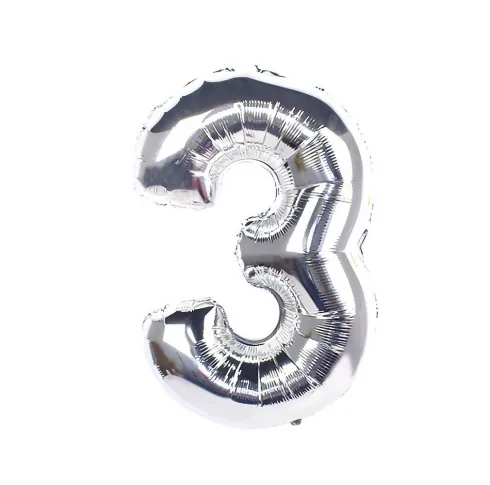 Globo Mylar Números Plata 110cm