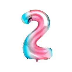 Globo Mylar Números Rosa/Azul 110cm
