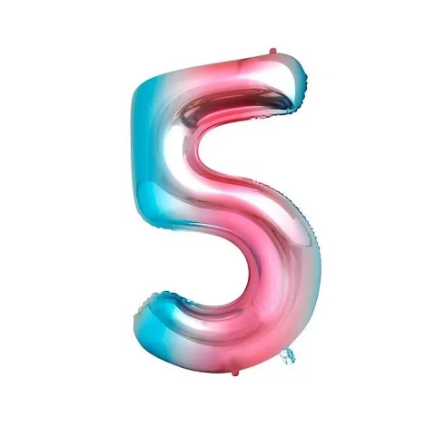 Globo Mylar Números Rosa/Azul 110cm