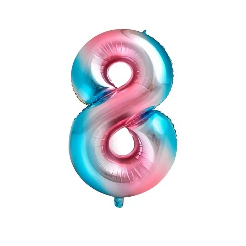 Globo Mylar Números Rosa/Azul 110cm