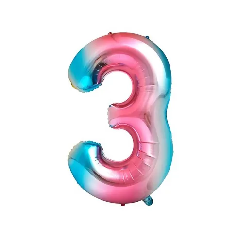 Globo Mylar Números Rosa/Azul 110cm