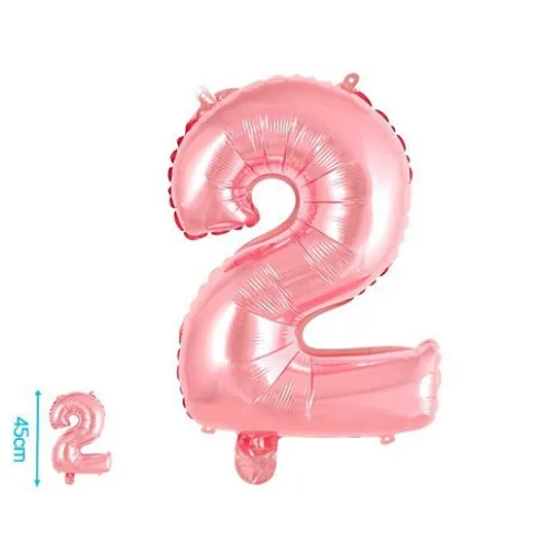 Globo Mylar Números Rosa 45cm