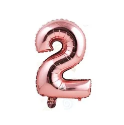 Globo Mylar Números Rosa Oro 110cm
