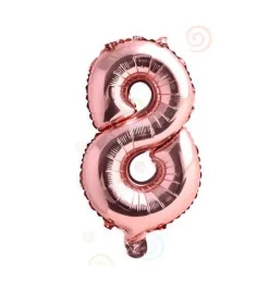 Globo Mylar Números Rosa Oro 110cm