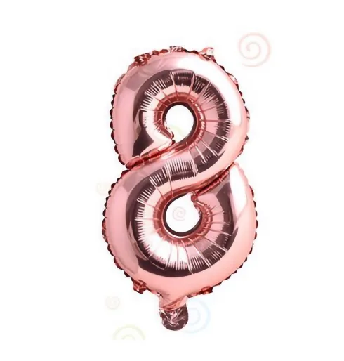 Globo Mylar Números Rosa Oro 110cm