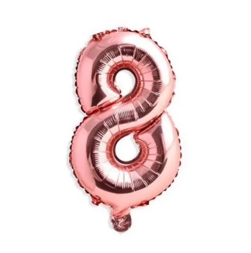Globo Mylar Números Rosa Oro 45cm