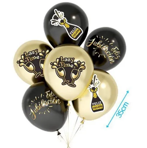Globos Látex Feliz Jubilación 6pcs