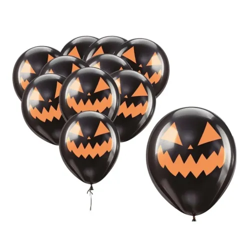 Globos Látex Halloween Calabaza Negra 30cm 10pcs