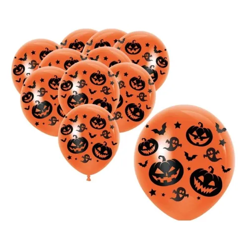 Globos Látex Halloween Calabazas Naranja 30cm 10pcs