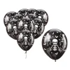 Globos Látex Halloween Esqueleto Negro 30cm 10pcs