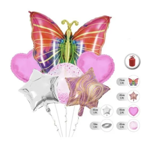 Globos Mylar Mariposa 6pcs