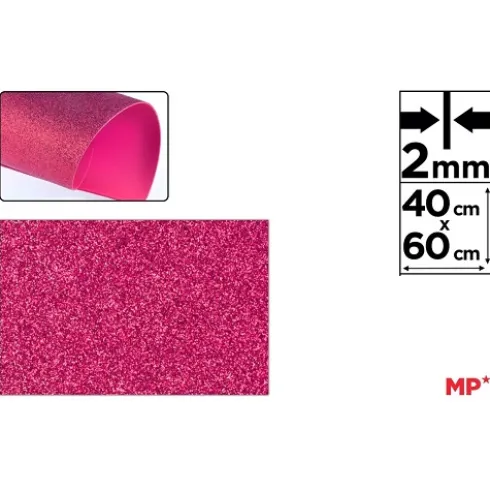 Goma EVA C/Purpurina Magenta