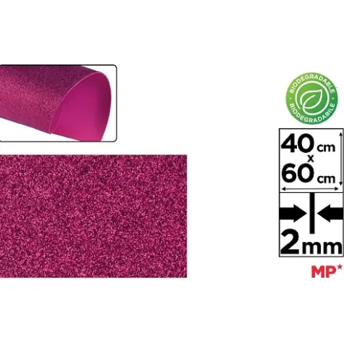 Goma EVA Purpurina Biodegradable Magenta