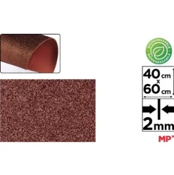 Goma EVA Purpurina Biodegradable Marrón Oscuro