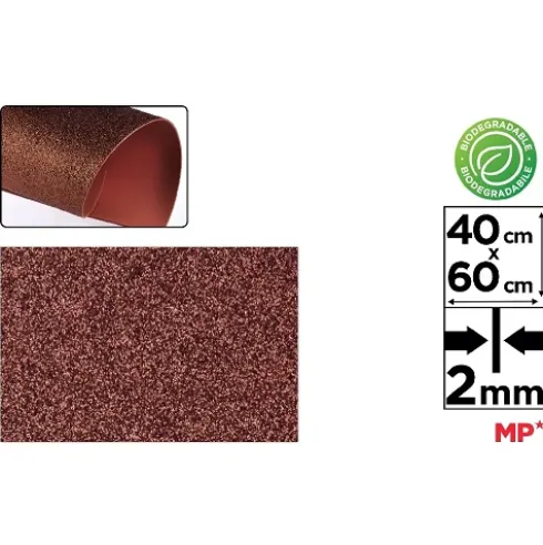 Goma EVA Purpurina Biodegradable Marrón Oscuro