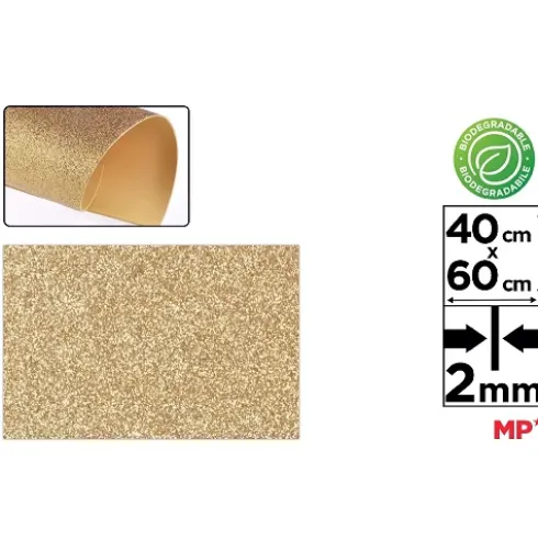 Goma EVA Purpurina Biodegradable Oro Champan