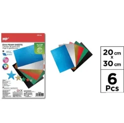Goma EVA Purpurina Biod. 20x30cm 6pcs