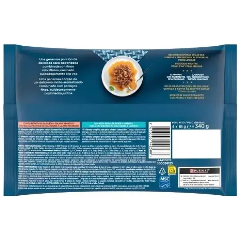 Gourmet Perle Delicias en Salsa con Salmón y Atún 4x85g