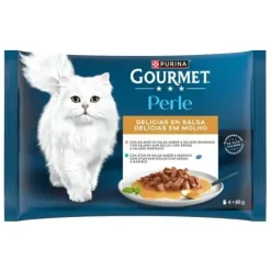 Gourmet Perle Delicias en Salsa con Salmón y Atún 4x85g