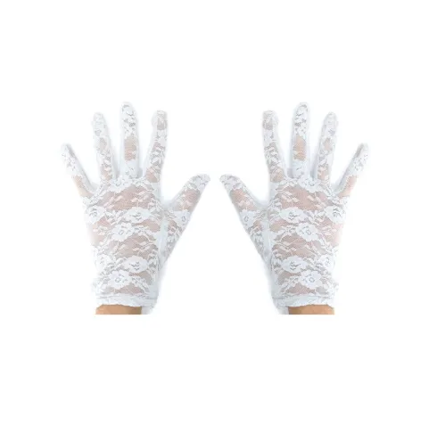 Guantes Cortos Encaje Blanco
