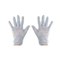 Guantes Cortos Encaje Gris
