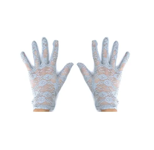 Guantes Cortos Encaje Gris