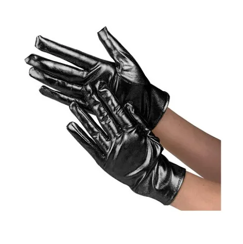 Guantes Cortos Metalizados Negro