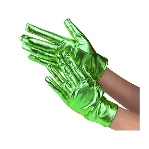 Guantes Cortos Metalizados Verde