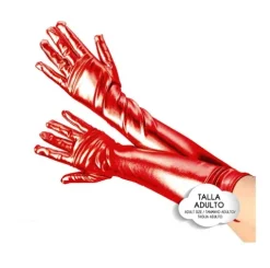 Guantes Largos Metalizados Rojo