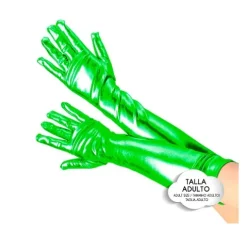 Guantes Largos Metalizados Verde