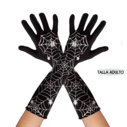 Guantes Largos Telaraña Negro