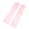 Guantes Satén Largo Rosa