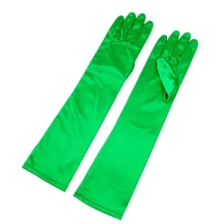Guantes Satén Largo Verde