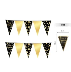 Guirnalda Banderines Oro Estrellas 10M