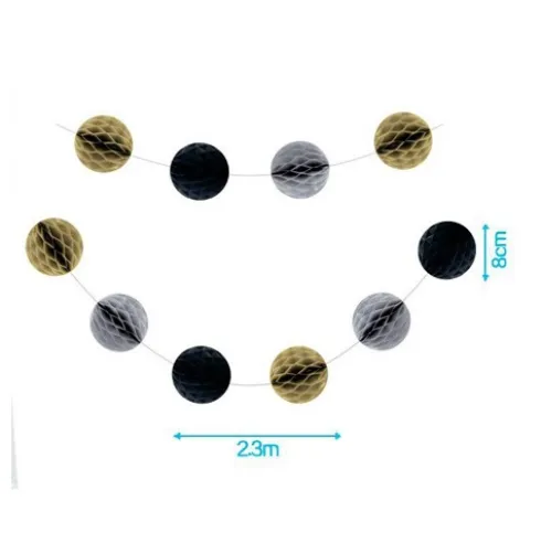 Guirnalda Bolas de Papel Negro