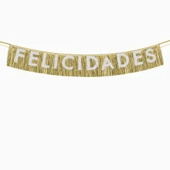 Guirnalda Doble ‘Felicidades’ y Flecos Dorados