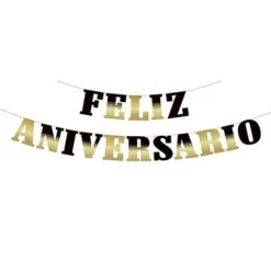 Guirnalda Feliz Aniversario Negro