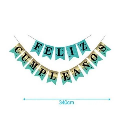 Guirnalda Feliz Cumpleaños Azul Tiffany