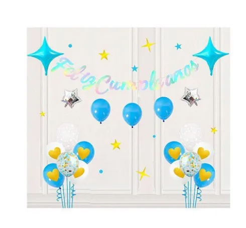 Guirnalda Feliz Cumpleaños Con Globos 42PCS