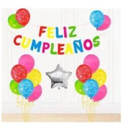 Guirnalda Feliz Cumpleaños Con Globos Multicolor 36PCS