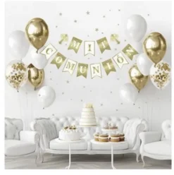 Guirnalda Mi 1a Comunión Con Globos Oro 31PCS