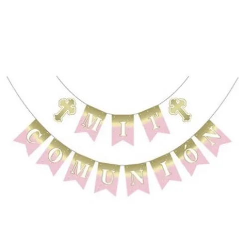 Guirnalda Mi 1a Comunión Rosa 13PCS
