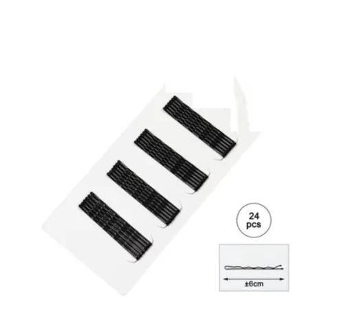Horquillas Para Cabello Onduladas Negro 6cm 24pcs