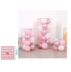 Jaula de Alambre Para Globos Rosa