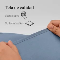 Juego de Sábanas Lisas Azul/Gris Claro