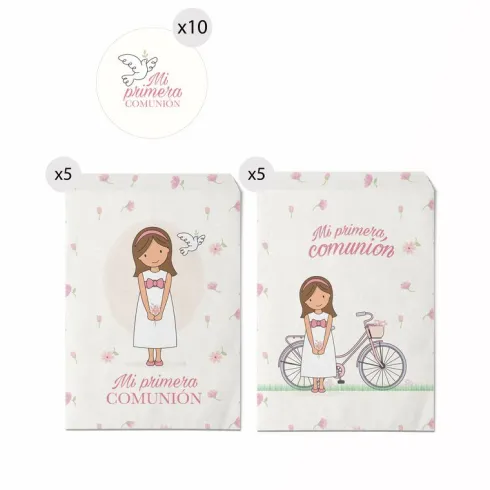 Juego 10 Sobres Regalo 13X16 Comunión Niña