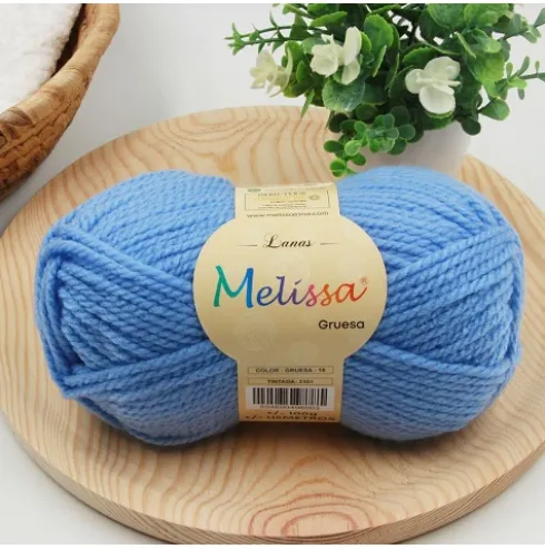 Lana Gruesa Azul Pastel 16