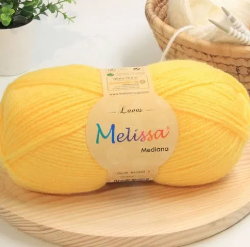 Lana Mediana Amarillo Limón 9