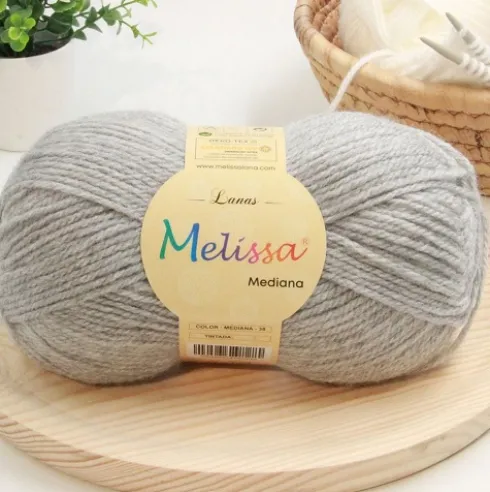 Lana Mediana Gris Melange 38