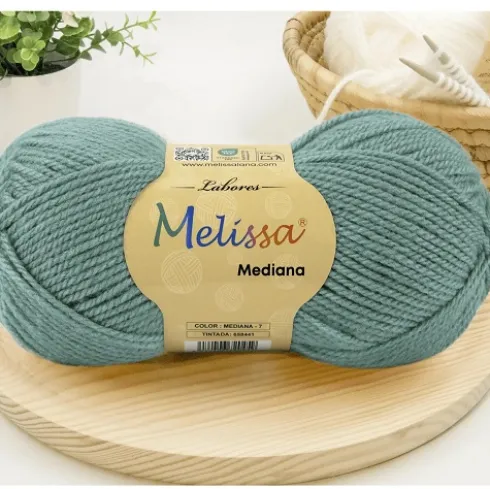 Lana Mediana Verde Agua 7